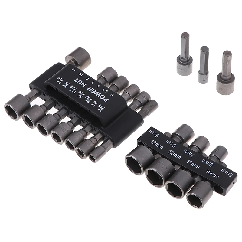

Hot Sale 9pcs Or 14pcs/Set Hex Shank Power Nut Driver Drill Bit Socket Wrench Screw Set Socket Adapters Kit