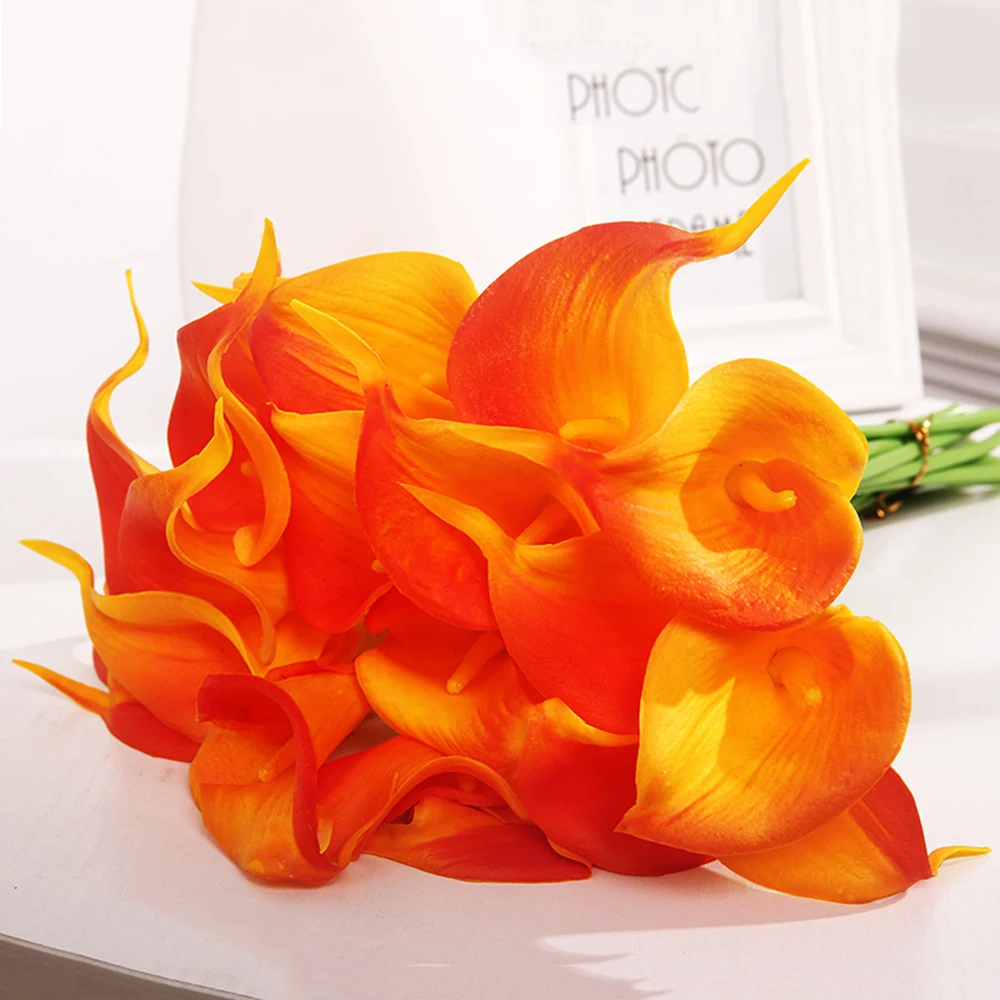 10Pcs Artificial Flowers Calla Lily New Year's Decor Dried Flower Home Christmas Wedding Decoration For Living Room Vase | Дом и сад