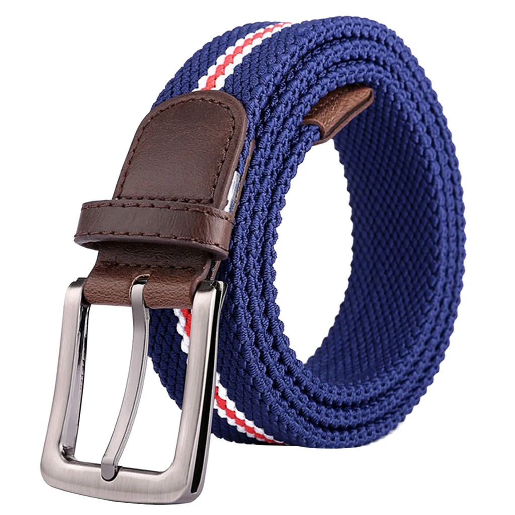 

Stretch Knitted Braided Canvas Belt Webbing Belt Rings Jeans Waistband Strap