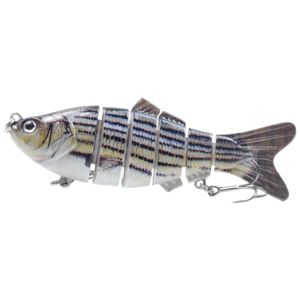 

GOBYGO 1PCS 10CM Fishing Lure Minnow Single Hook Plastic Hard Bait Wobblers 6 Segment Multi Jointed Artificial Fishing Tackle