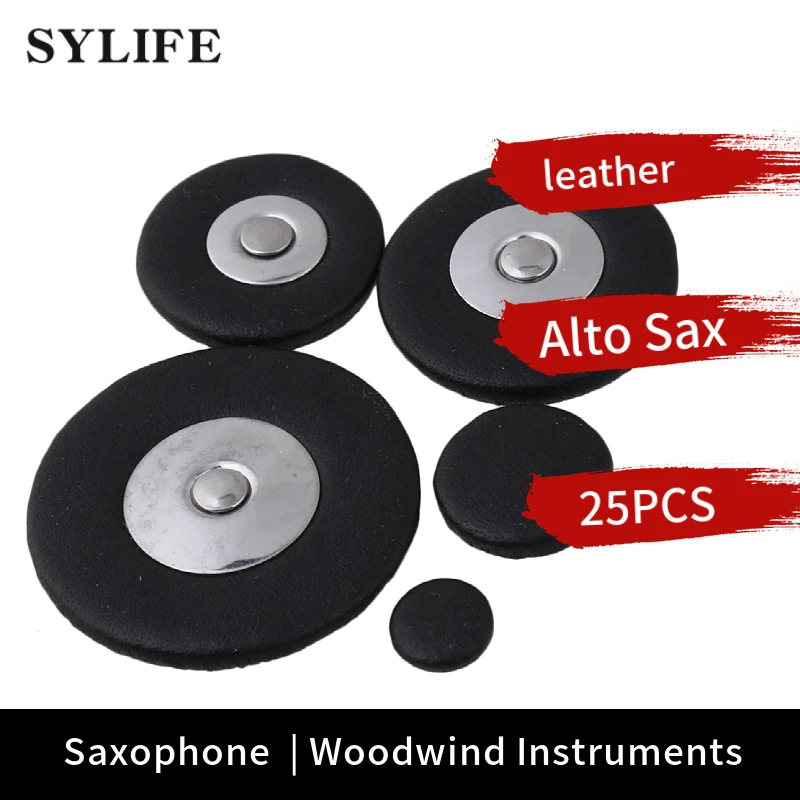 Alto Saxophone Woodwind 25pcs Leather Pads black | Спорт и развлечения