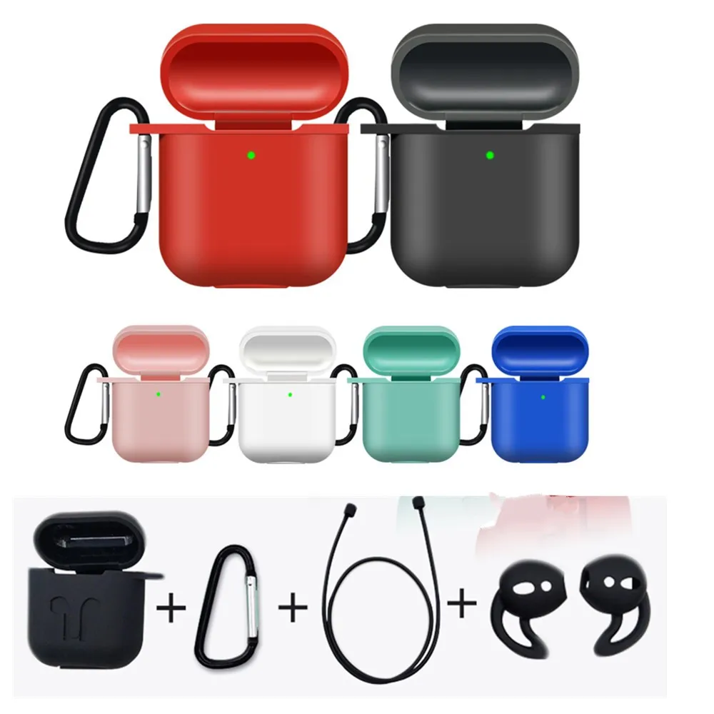 4 в 1 силиконовый чехол для наушников наушники с защитой от потери Apple Airpods Air Pods
