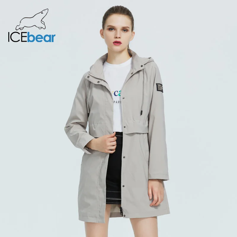 ICEbear 2021 модная женская ветровка высококачественный Женский тренчкот с капюшоном