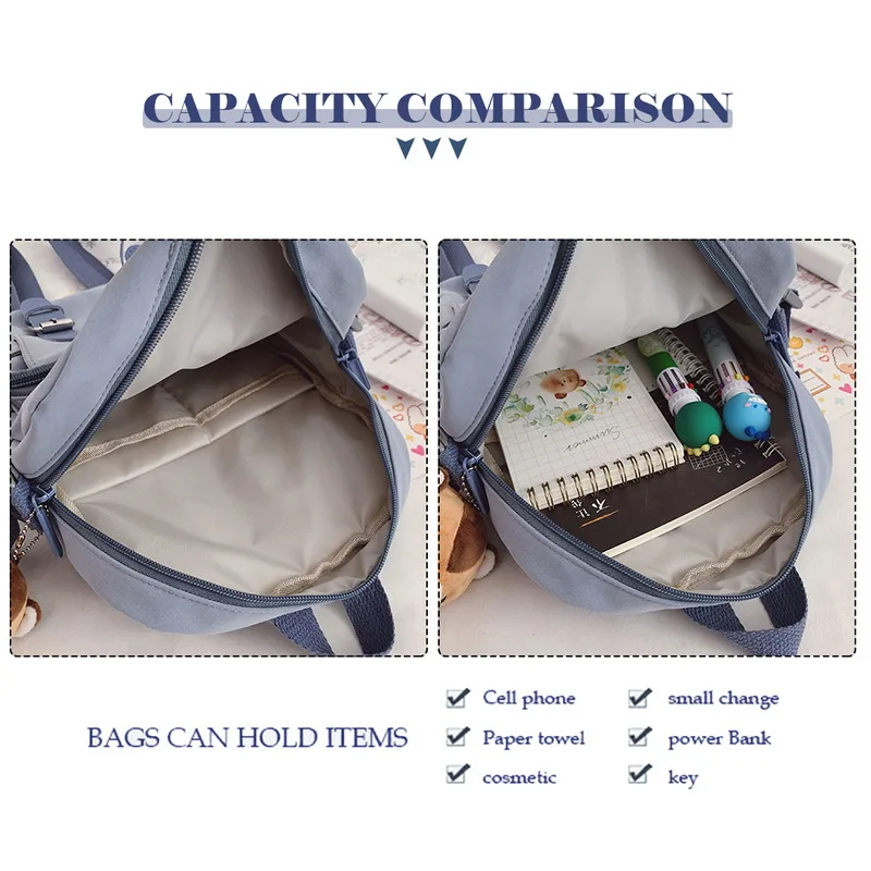 

Korean Style Canvas Small Mini Backpack For Women Fashion Travel Backpack Leisure School Bag Tote For Tennage Girl Shoulder Bag