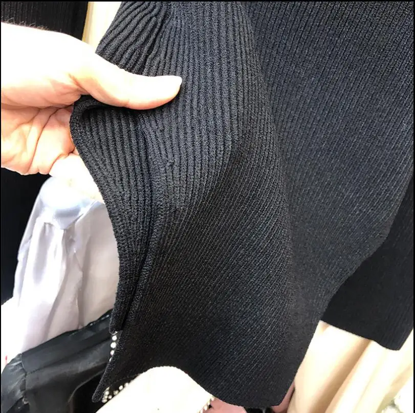 Женский трикотажный свитер облегающий с длинным рукавом весна 2020 | Женская