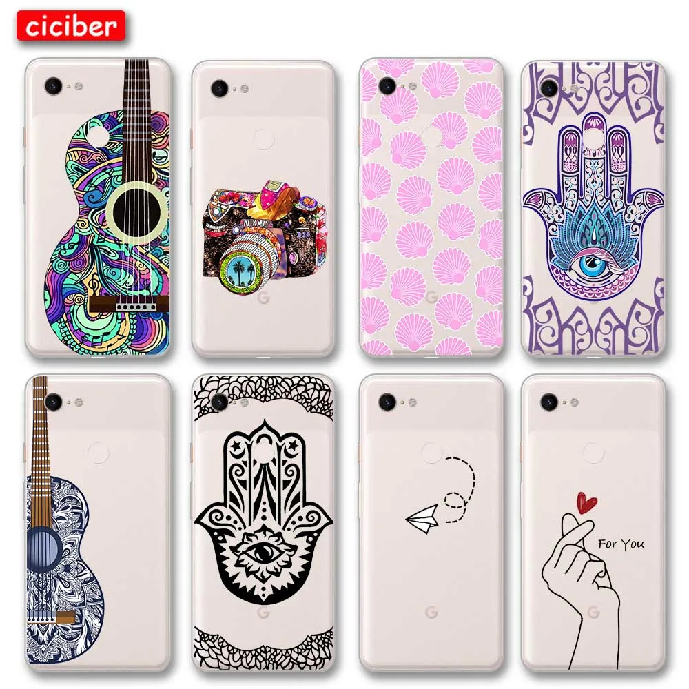 

Shell Guitar Phone Case For Google Pixel 4 5 3 2 XL Cover for Pixel 3a 4a 5G XL Soft Silicone TPU Shockproof Protect Back Fundas