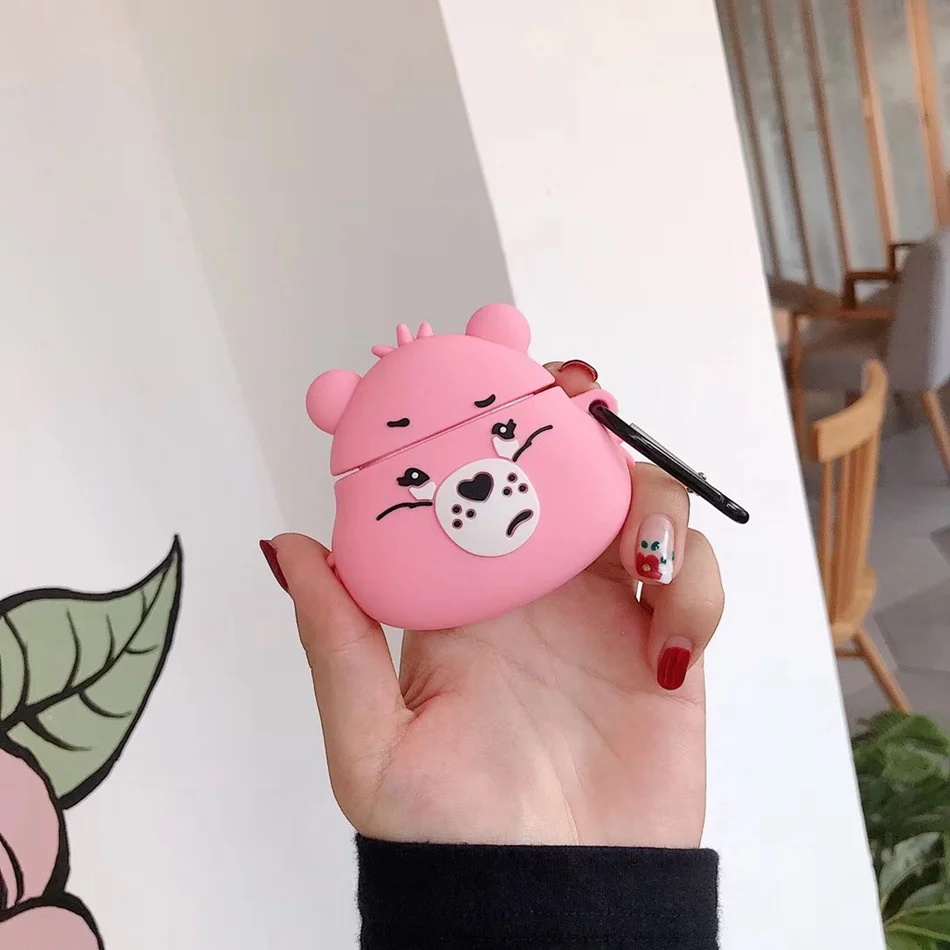 3D чехол для наушников для AirPods, силиконовый чехол, милый ins, медведь, собака, чехол для Apple Air pods 2, наушники/Earburd/Earpods, чехол, ремешок - Цвет: 758U