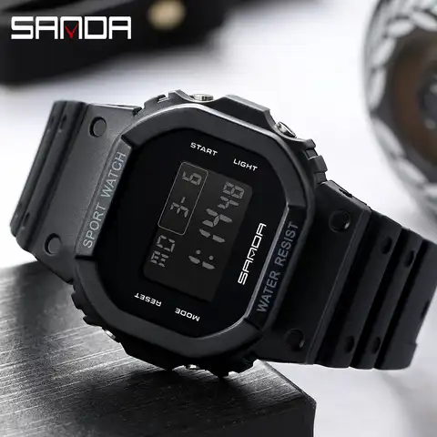 Часы наручные Sanda G-Style Мужские Цифровые, модные водонепроницаемые спортивные электронные, с защитой от ударов, для мальчиков и девочек