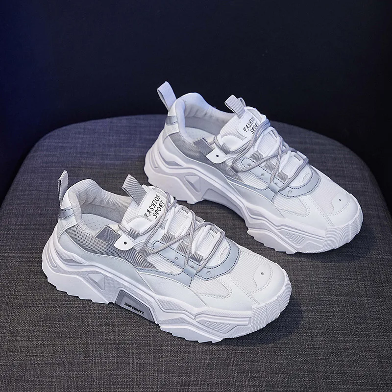 

2020 Summer New Korean Sports Shoes Female Students Breathable Ins Increased Platform Shoes Women's Versatile Dad Shoes