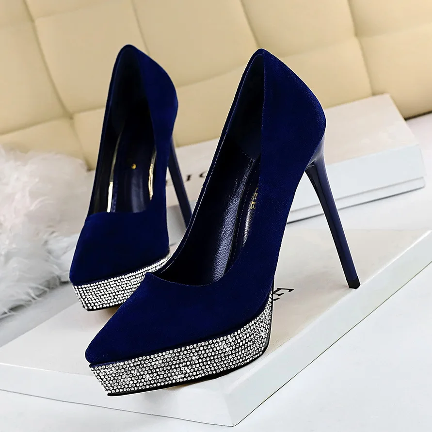 2020 женские замшевые туфли-лодочки на платформе и очень высоком каблуке 12 см