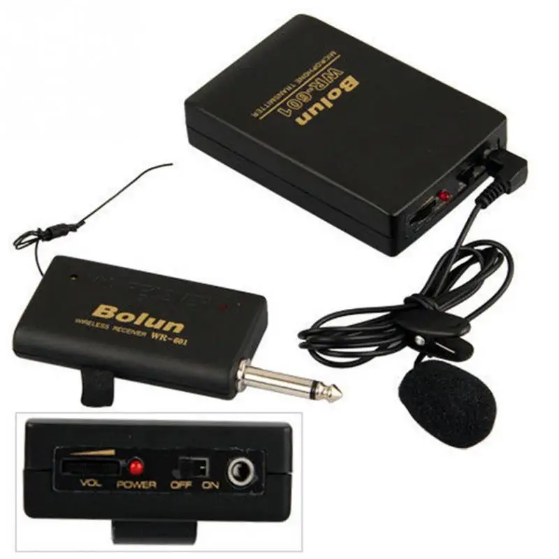 

2021 New Wireless FM Transmitter Receiver Lavalier Lapel Clip Microphone Mic System