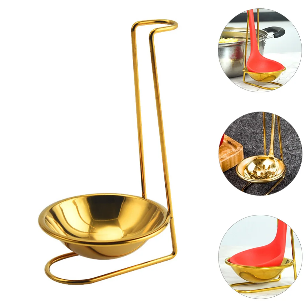 

1Pc Creative Spoon Shelf Durable Utensil Holder Kitchen Supply Golden