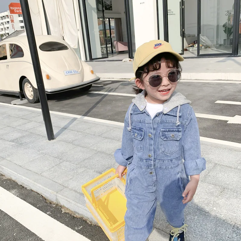 

Baby Girl Jumpsuits 2020 Spring Autumn New Toddler Girl Playsuits Kids Girl Debim Casual Bodysuits Children's Outwear Suit 2-7Y