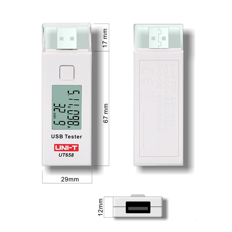 UNI-T UT658B USB тестер телефон компьютер зарядка Напряжение Ток энергии монитор ЖК-подсветка
