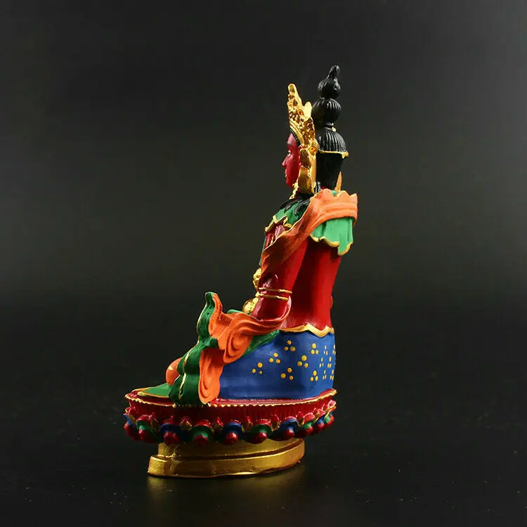 4 9 &quotТибет буддизм Смола Ручная роспись Амитаюс долголетия статуя Будды|Статуи и