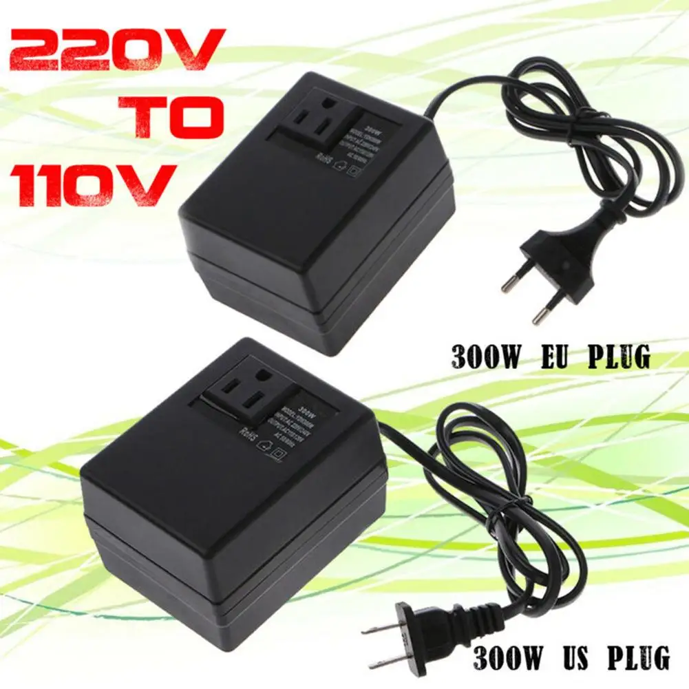 

300W Voltage Converter Transformer 220V To 110V Step Down Travel Portable EU Plug US Plug Voltage Transformer Converter