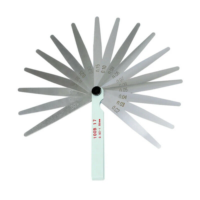 

Gap Feeler Gauge 1Pcs Motorcycle Spark Plug Measuring 10cm Silver 17 Blade