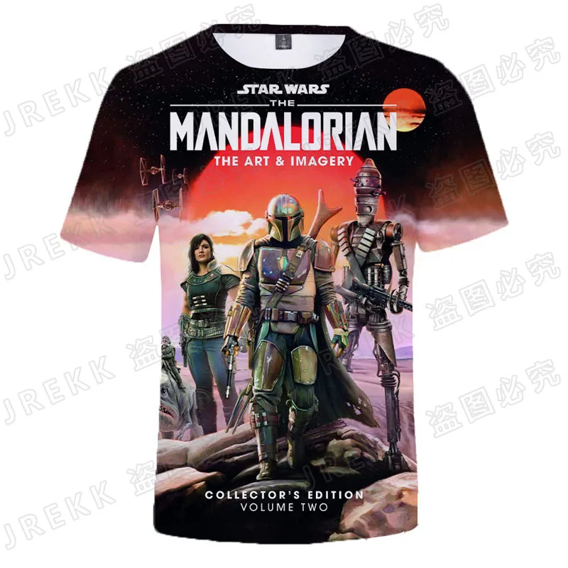 

Men T Shirts Star wars The Mandalorian Boba Fett Baby Yoda 3D Printed Kids T-shirt Short Sleeve Summer Women Tee