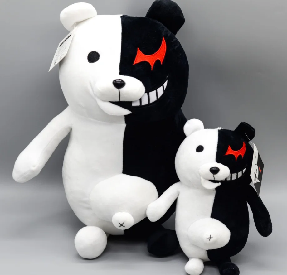 Плюшевый черный и белый медведь monokuma плюшевые игрушки данганронпа мономедведь