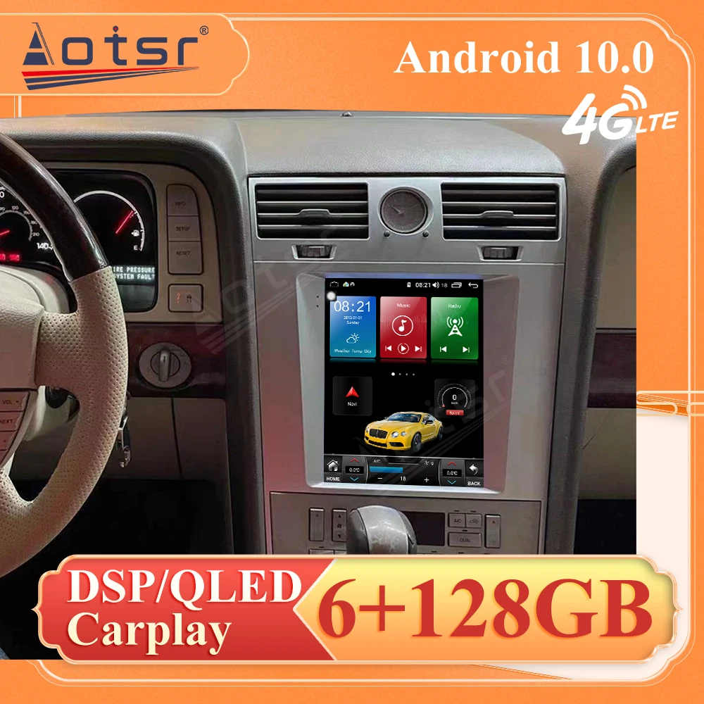 

6+128G For Lincoln Navigator 2005-2009 Android Car GPS Navigation For Head unit Multimedia player Auto Radio Tape Recorder