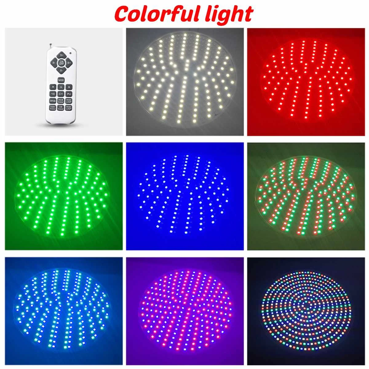 

45w Ip68 7 colors Led Swimming Pool Light Led Waterproof UnderWater Light RGBW Color 12V Pond E27 Lights RGB Led Remote control