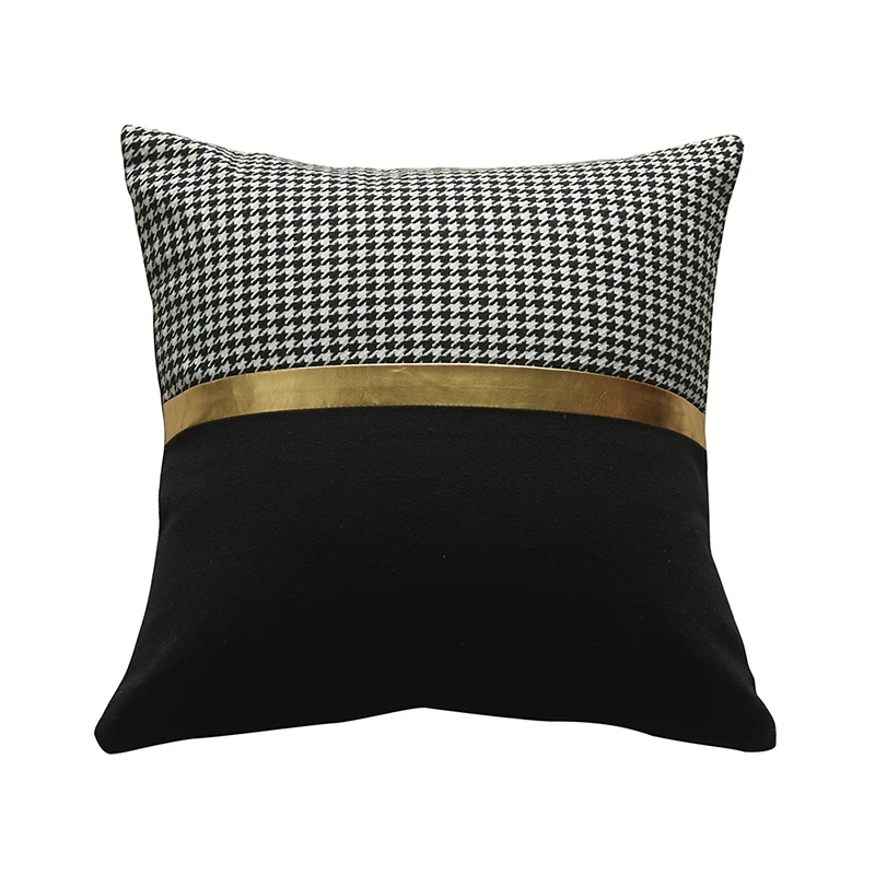 

45*45 Black And White Gold Pillowcase Style Cushion Durable Pillowcase
