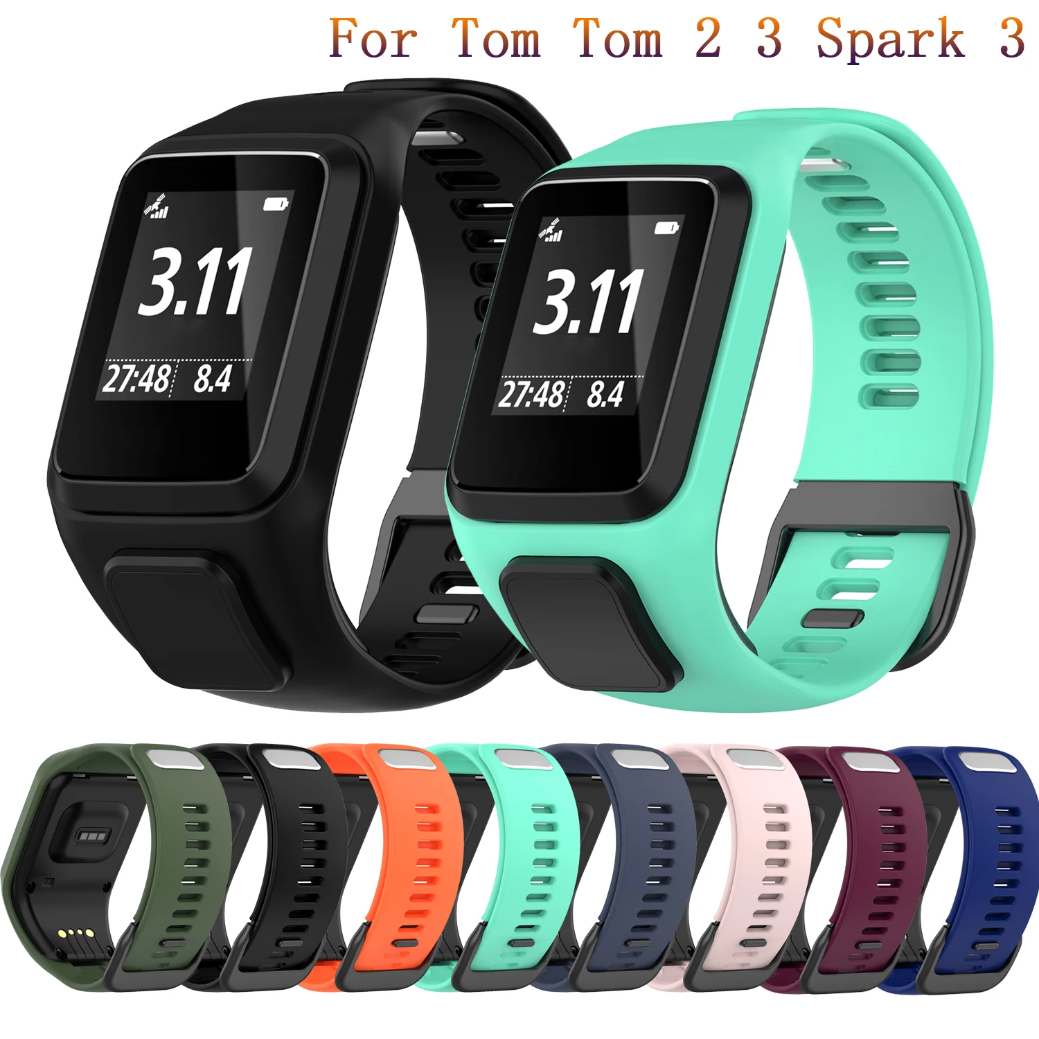 

Soft Silicone Replacement Watchband for Tom Tom 2 3 Series Smart Watch Strap Wrist Band Strap For TomTom Runner 2 3 GPS Watches