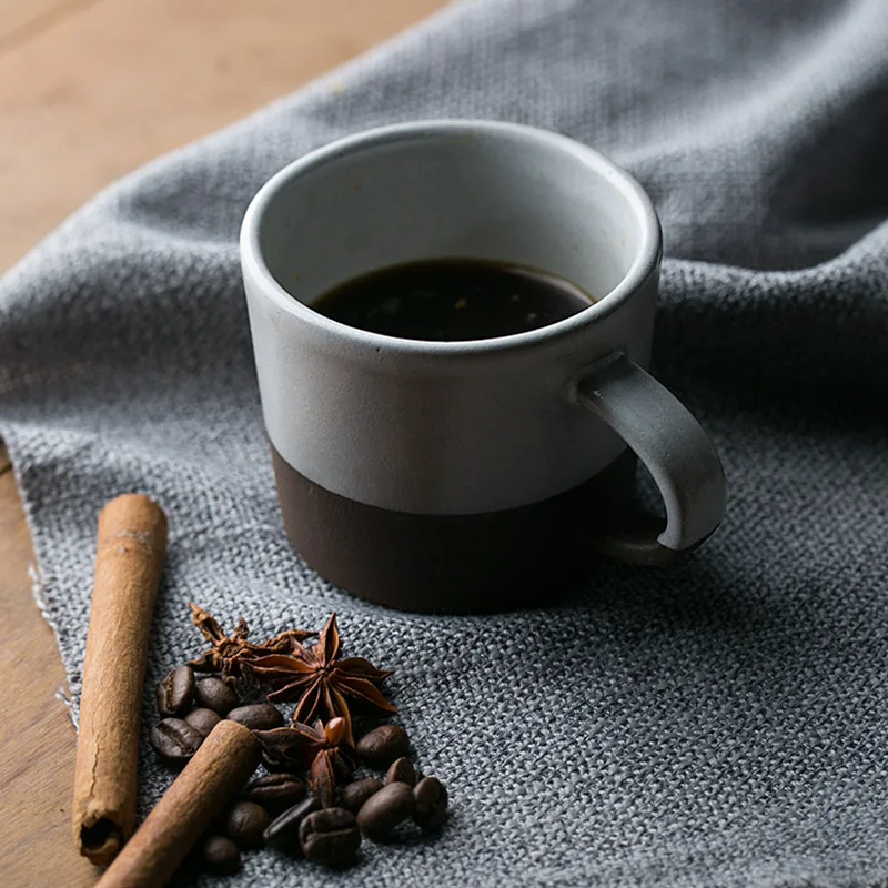 220 мл японская винтажная керамическая кофейная кружка креативная грубая