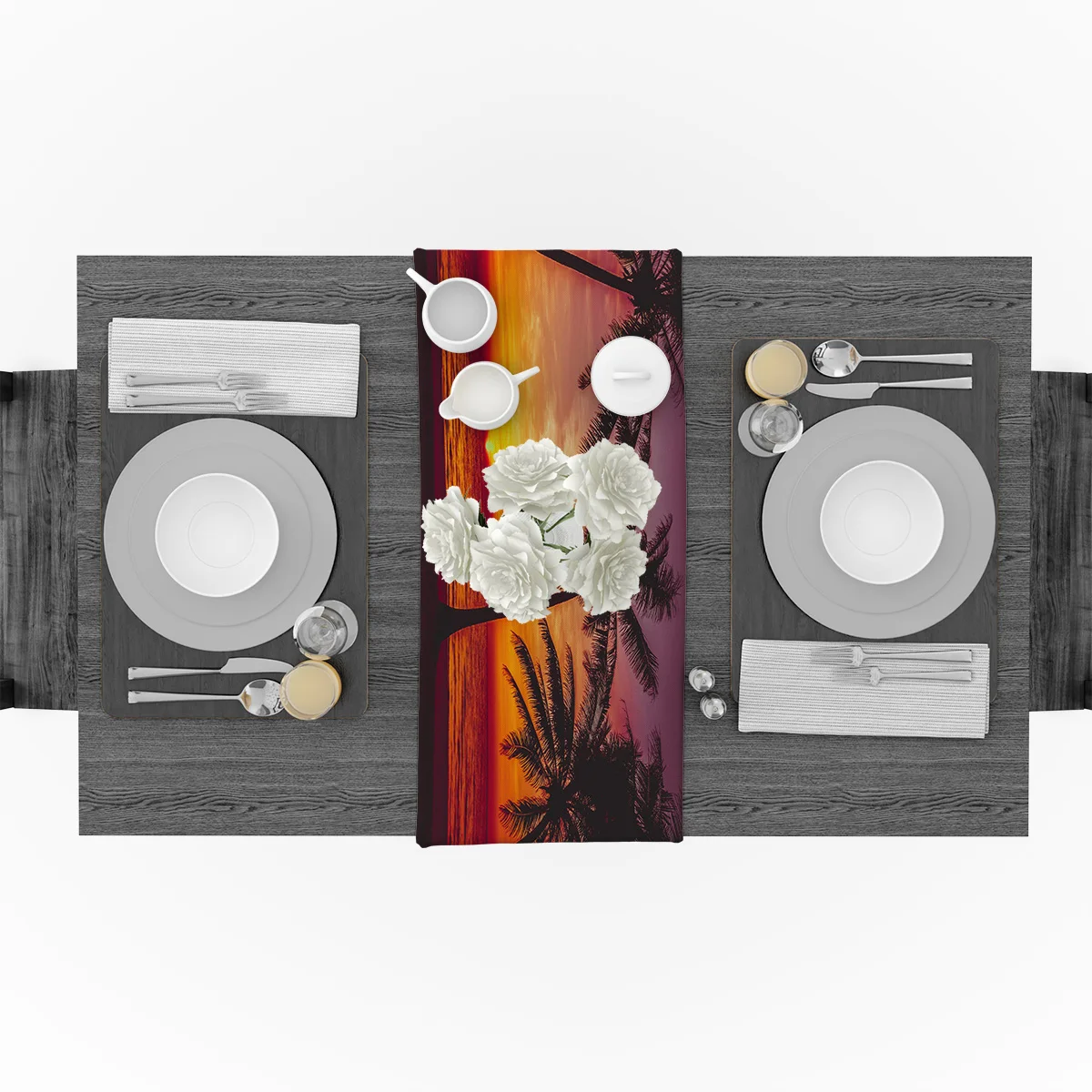 Тропический пляж Закат пейзаж настольная дорожка комод шарфы кухонный стол