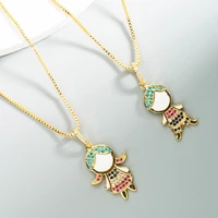 origin summer unique design boy girl metallic pendant necklace for women bling bling cubic zircon chain necklace jewellery