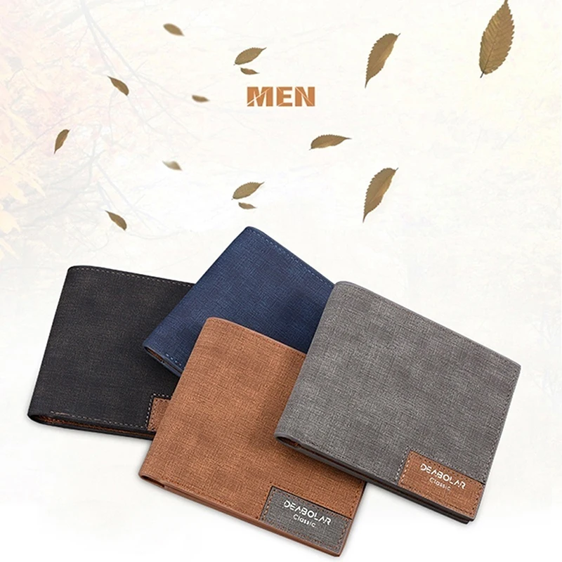 

2022 Minimalist Men's Short Wallet Retro Youth Wallet Ultra-Thin Men's Cross-Section Wallet Men's Wallet
