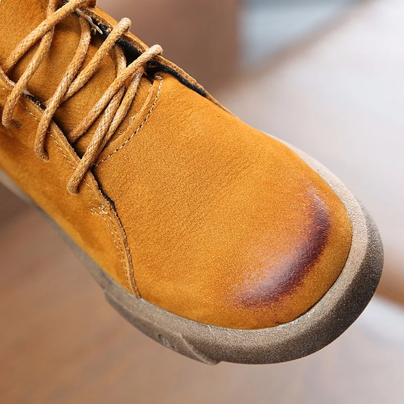 Детские осенние замшевые ботинки для маленьких девочек цвет черный коричневый