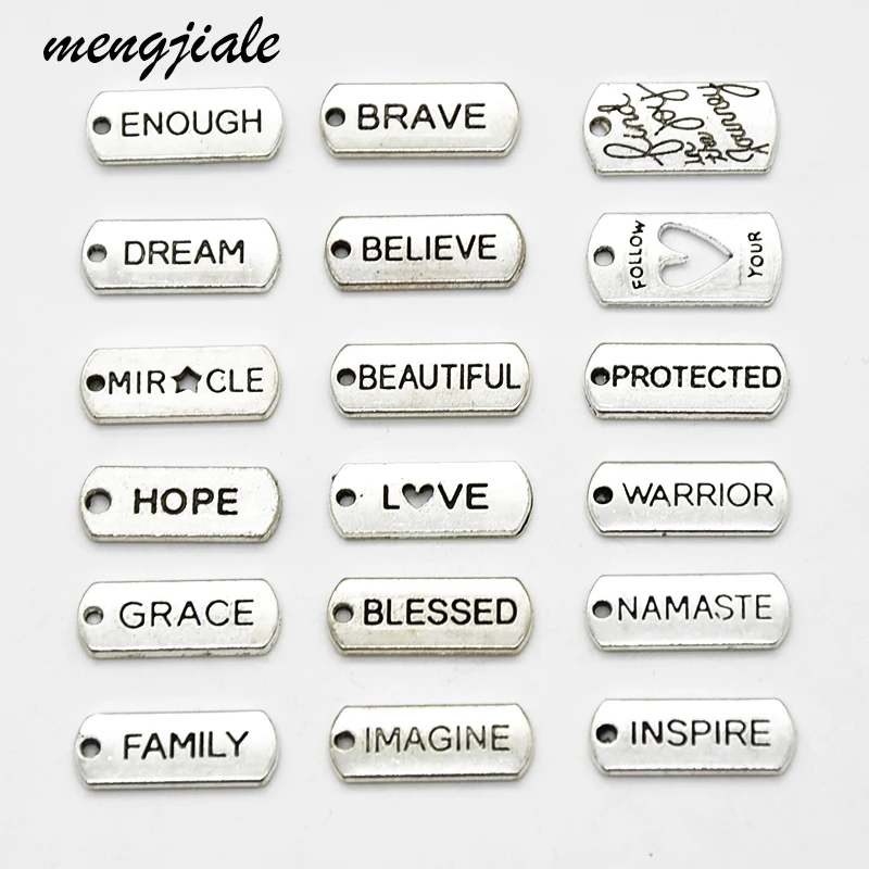 18 шт. серебряные подвески для браслета 21 х8 мм|Шармы| |