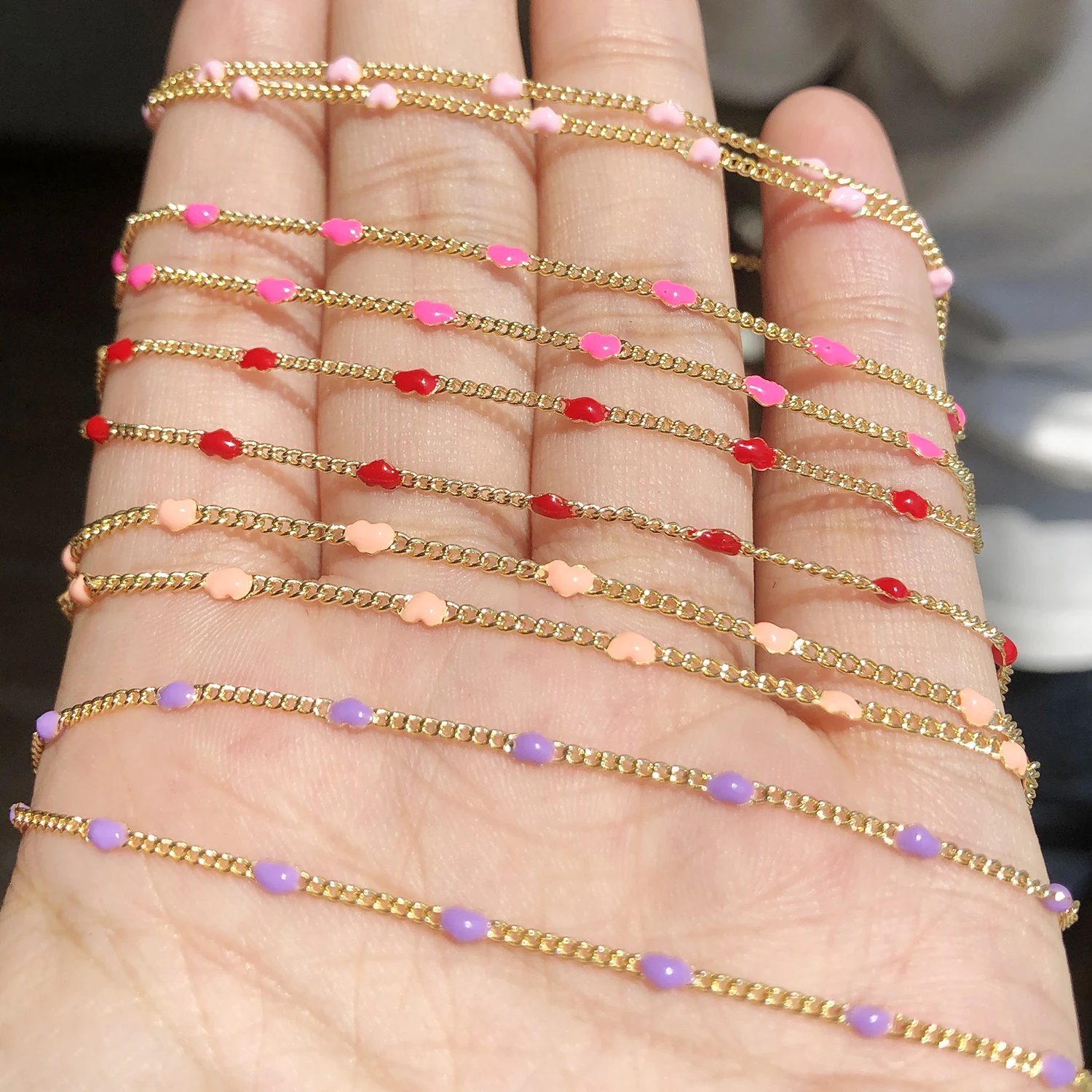 Цепочка Из Нержавеющей Стали в форме сердца золотого цвета 1 метр для