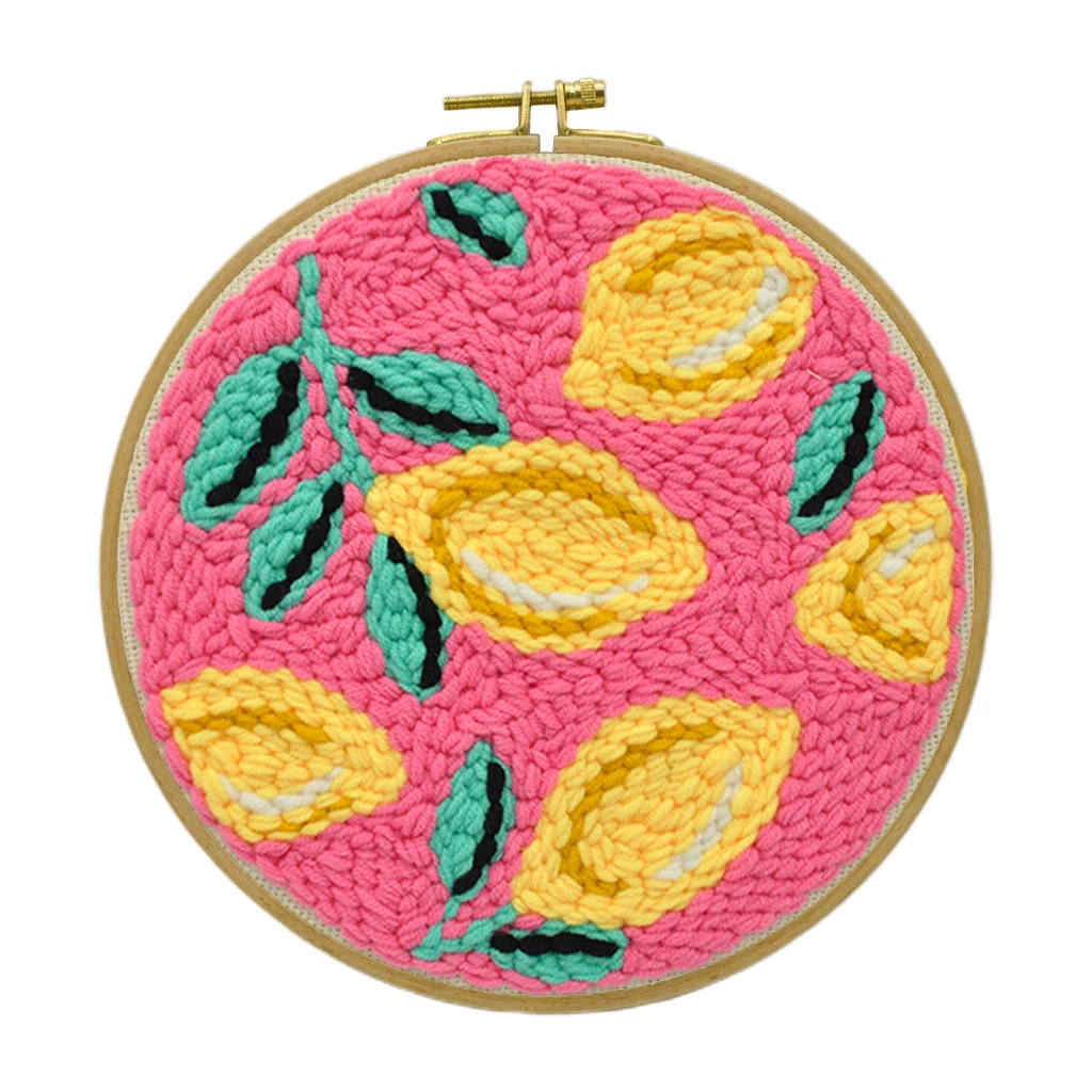 

Cat Flower Cherry Bird Punch Embroidery Kits DIY Needlework Tool for Kids Adults