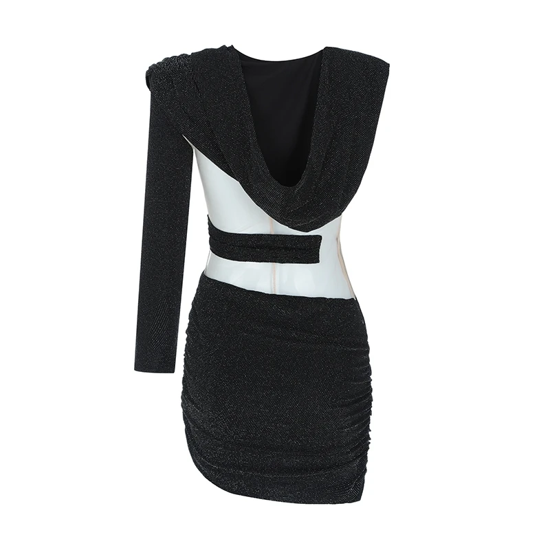 Женское Асимметричное мини платье с открытой спиной INDRESSME Клубное облегающее v