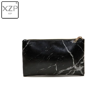 Black Cosmetic XZP полиуретановая косметичка макияж мрамор Портативный Женский дорожный футляр для кисточек сумка для хранения туалетные принадлежности, мытье Набор сумок - Цвет: Black Cosmetic