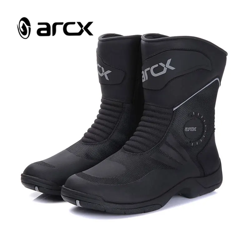 

Мужские мотоциклетные ботинки ARCX из натуральной коровьей кожи; Водонепроницаемые ботинки для мотокросса; Обувь до середины голени для мото...