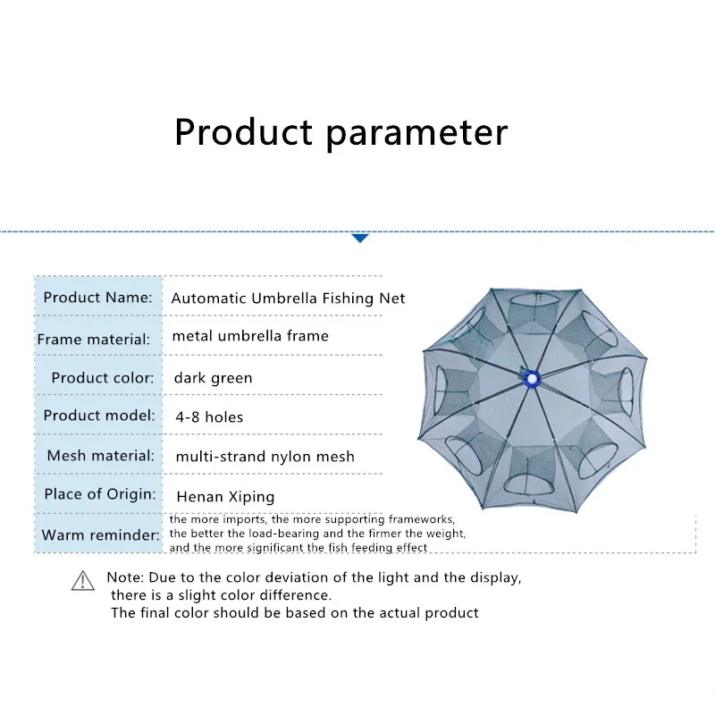 

Umbrella-like reinforced 4 holes 6 holes 8 fishing nets for prawn cages, crab cages, foldable nylon fishing nets