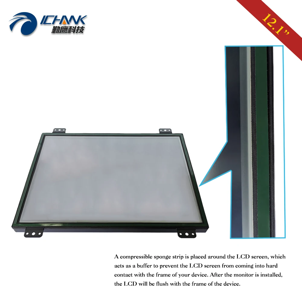 K120TC-DUV2/1" дюймов 1024x768 открытая рамка DVI сенсорный ПК-монитор/12,1" металлический корпус embed-рамка настраиваемый сенсорный ЖК-экран