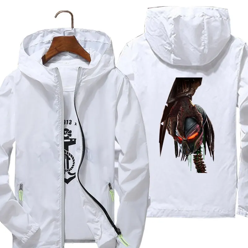 

Мужская ветровка с принтом инопланетянина и хищника, демисезонная брендовая светоотражающая куртка на солнце, 2021
