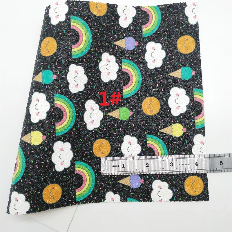 Радужная блестящая кожа черепа тыквы Подсолнухи печатная искусственная ткань