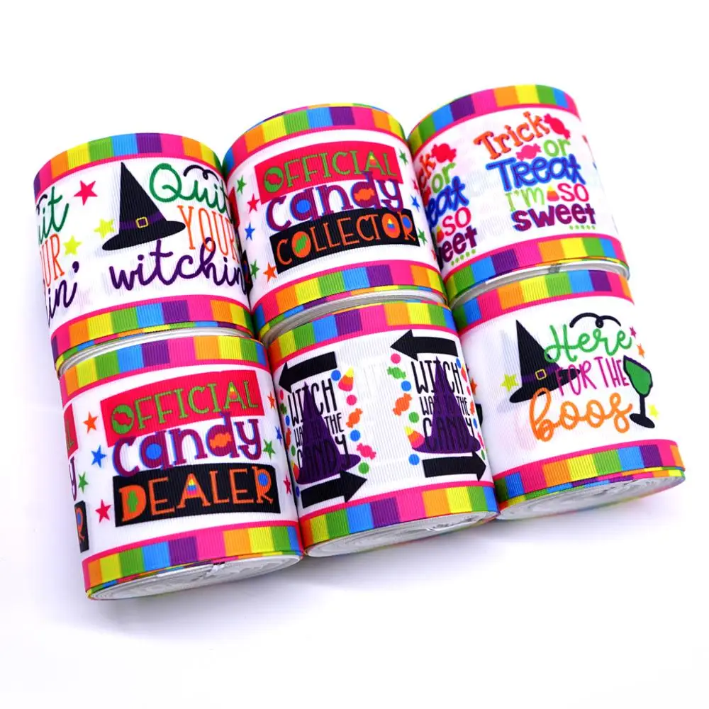 Free shipping 50 yard per size halloween ribbon printed grosgrain 31265 | Дом и сад