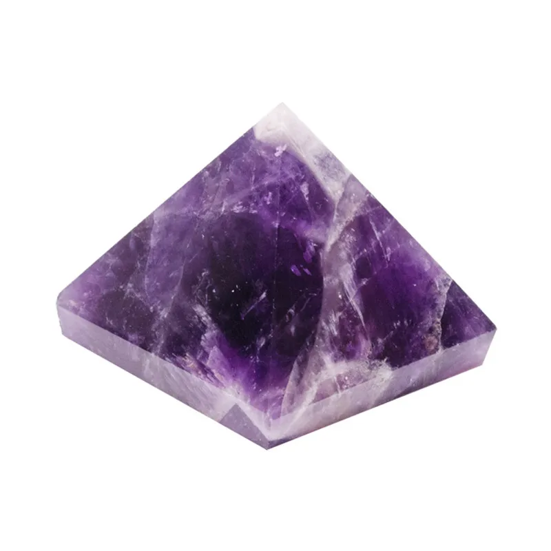 Оптовая продажа блестящая Пирамида ручной работы аметист кристалл 35 мм-55 мм -
