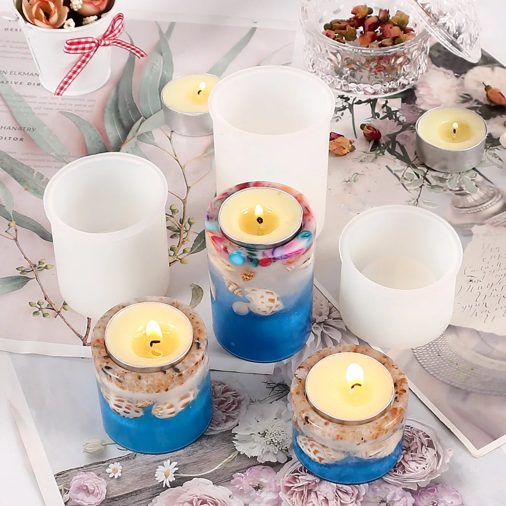 

DIY Cylinder Transparent Silicone Mold Resin Candle Mould Crystal Glue Casting Mould Home Jewelry Making Succulents Clay Mold