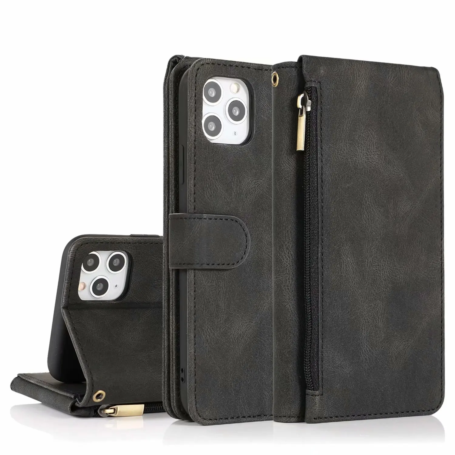 

Leather Flip Wallet Case For iPhone 12 Mini 11 12 Pro Max XS Max XR X 8 7 6 6s Plus SE 2020 Phone Cover