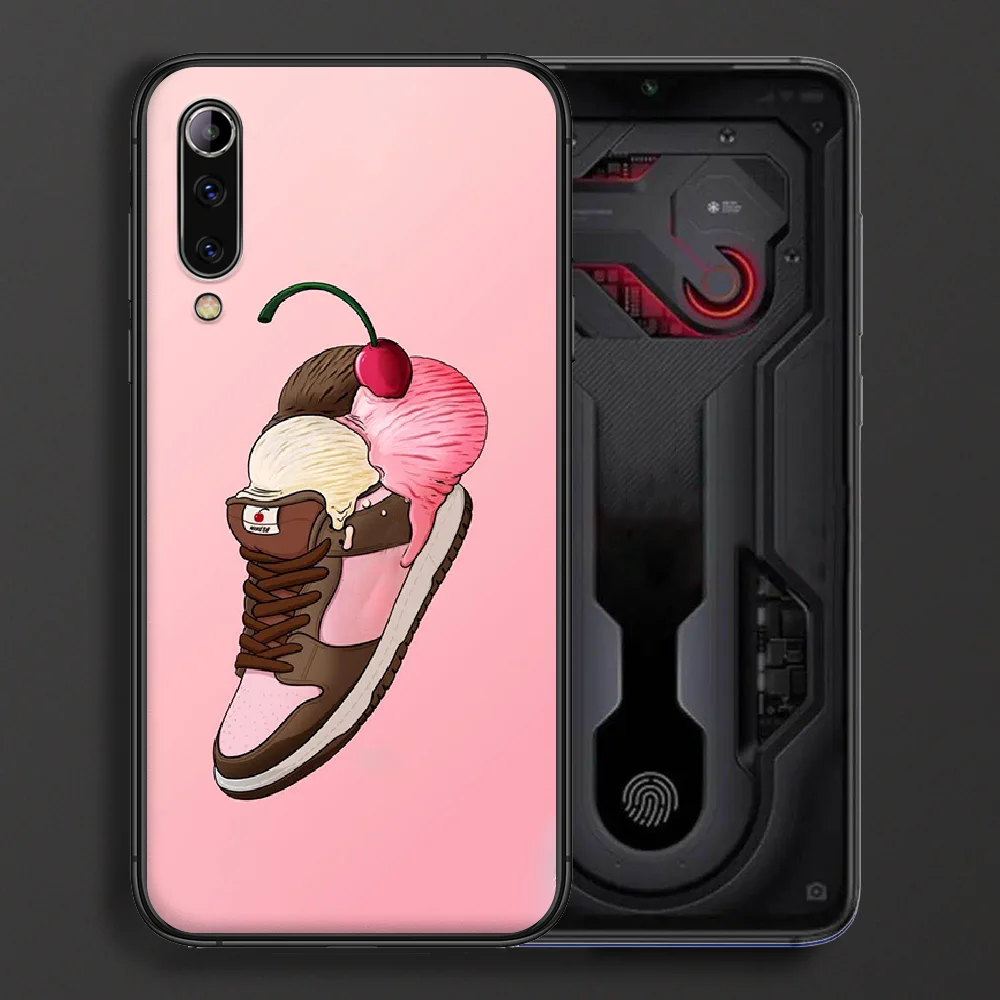 

Luxury Brand Sneakers Shoe Phone case For Xiaomi Mi note 10 A3 9 MAX 3 A2 8 9 Lite Pro ultra black waterproof silicone shell