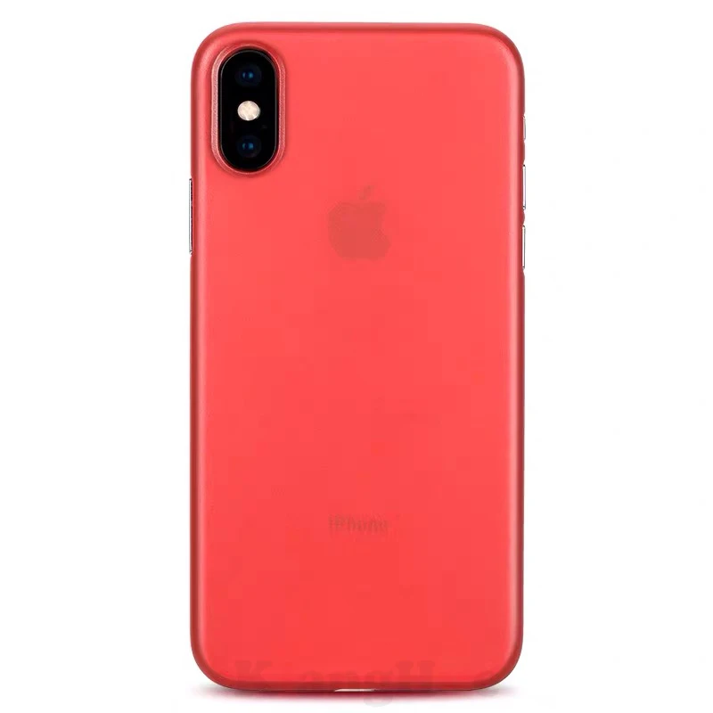 Красный Ультра тонкий чехол для телефона 0,26 мм для Iphone Xr Xs Max X 8 7 6 6s Plus матовый прозрачный футляр для Iphone 11 Pro Max задняя крышка - Цвет: Красный