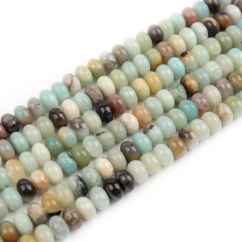 

Natural Stone Loose Spacer Beads Amazonite Abacus Beads For Jewelry Making DIY Charms Bracelet Necklace 15'' 8x5mm Beadtales