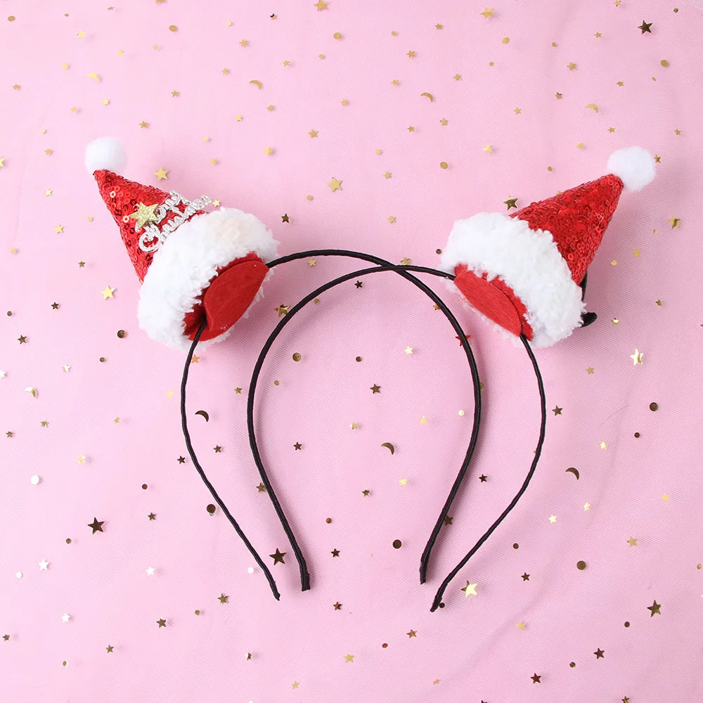 

Double Hair Band Clasp Head Hoop Hair Jewelry New Hot Christmas Headband Sequin Headband